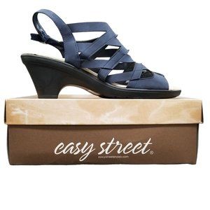 Easy Street Comfort Wave Bewitch Sandals Womens Navy Blue Strappy Size 11 NWD